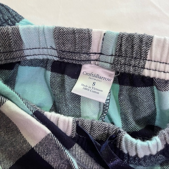 Croft & Borrow SZ Small Pajamas Plaid Black White Plaid 100% Cotton - Picture 15 of 15